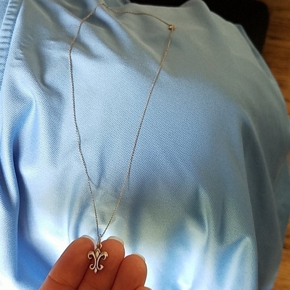 925 STERLING SILVER FLEUR-DE-LIS PENDANT Gothic NECKLACE - Picture 6 of 6